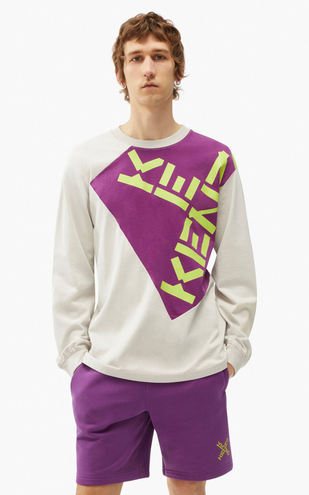 Kenzo Sport Big X T Shirt Purple For Mens 8591XCQMK